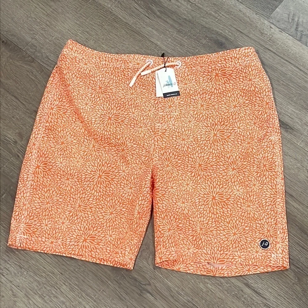 NWT 14 johnnie-o Youth Boys Elastic Board Shorts Swim Trunks Parrish Clementine